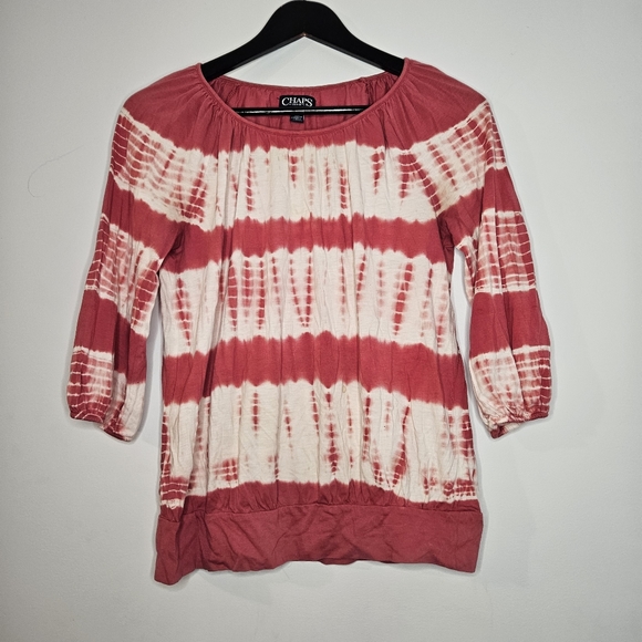 Chaps women's pink tie dye striped blouse - Picture 8 of 8